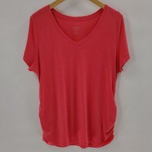 Isabel Maternity By Ingred & Isabel V Neck Tee Size XL Pink Short Sleeve Tee